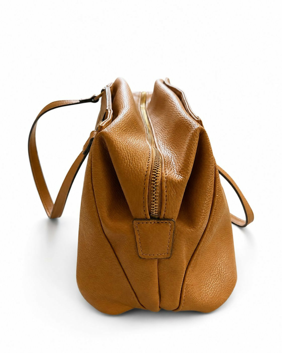 Foley + Corinna Cognac Pebbled Shoulder Tote / Satchel | Gold-Tone Hardware