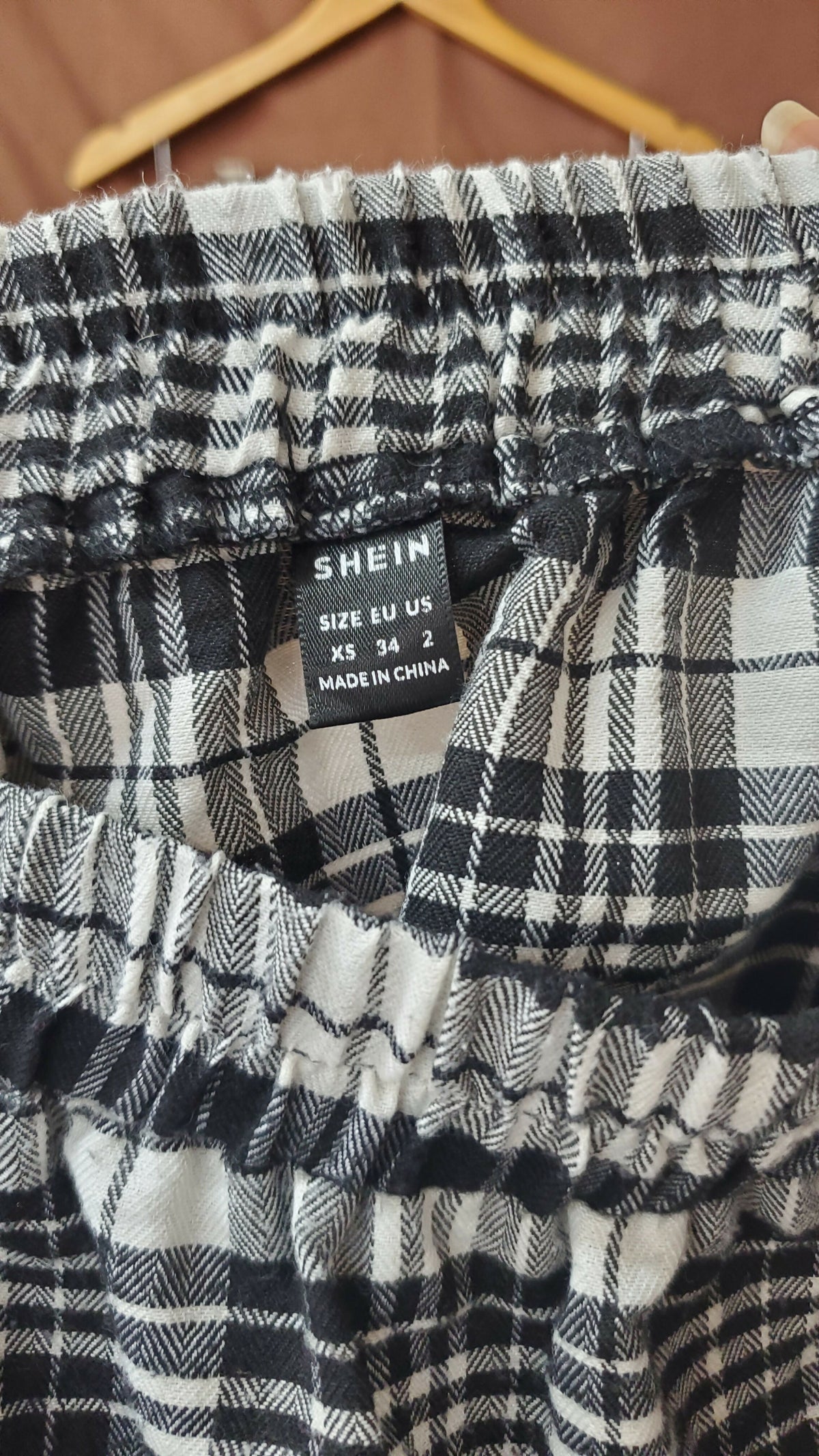 SHEIN Black & White Plaid Straight Maxi Skirt