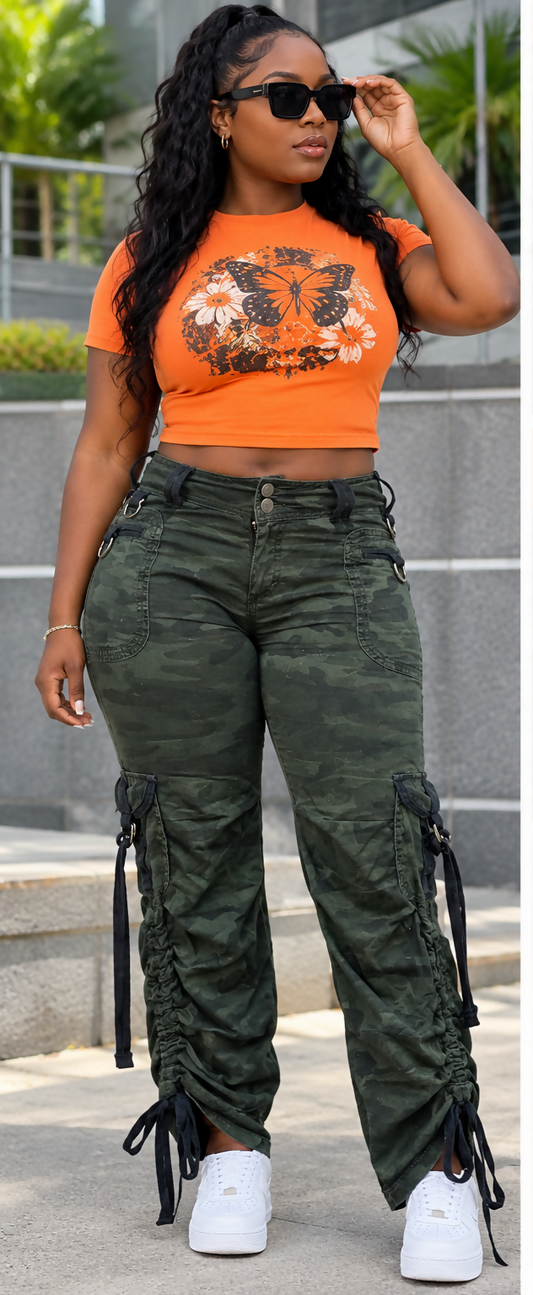 Side Ruched Dual Wear Pants
