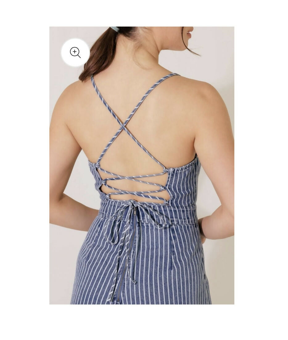 Zulily Begin Again Blue Denim Jumpsuit