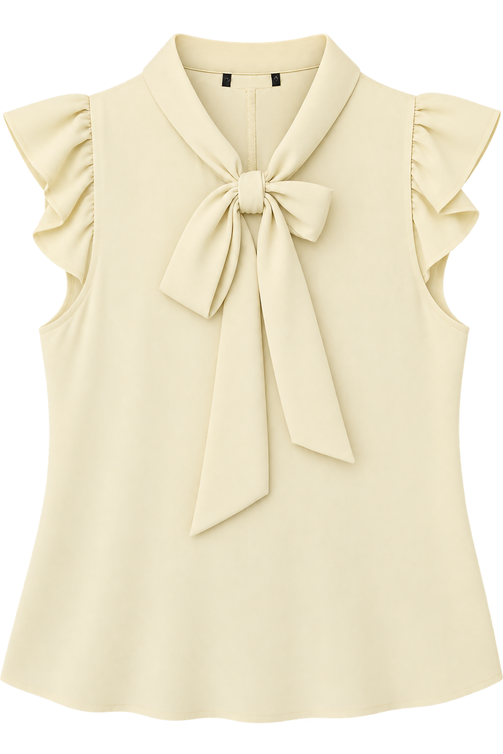 Pale Yellow Bow-Detail Blouse