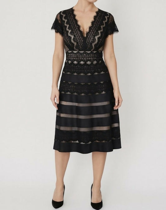 Js black nude lace dress