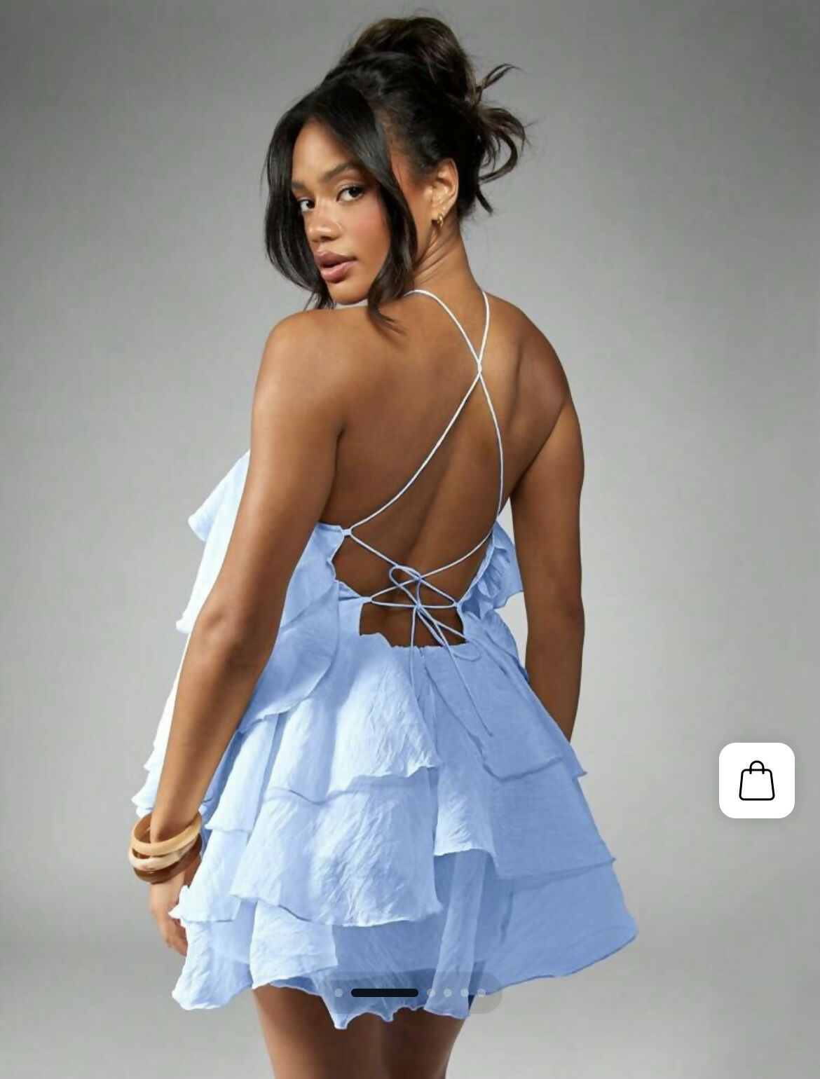 Blue Missguided Ruffle Mini Dress