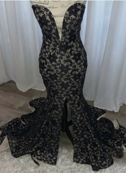 Black lace gown