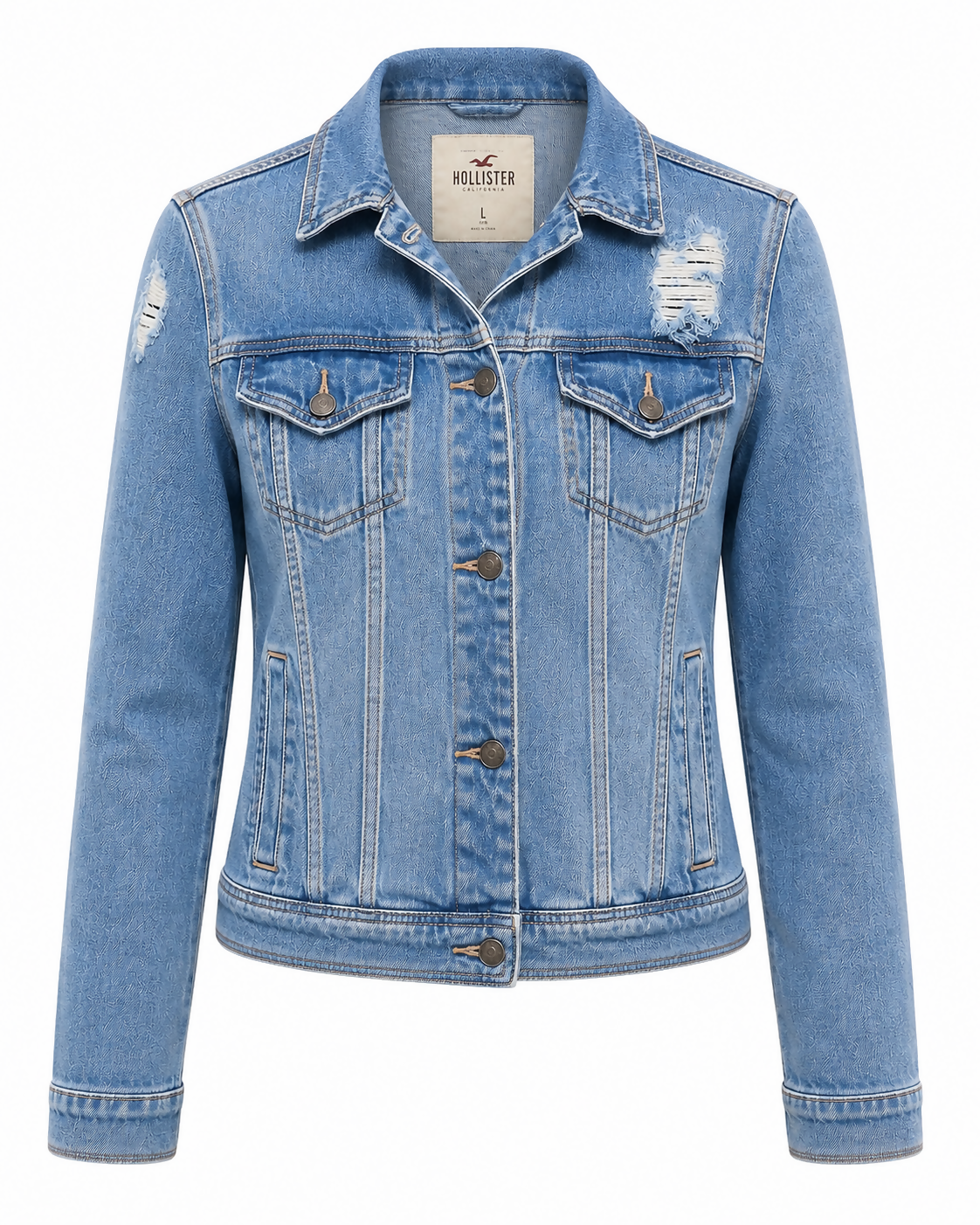Hollister Ripped Denim Jacket