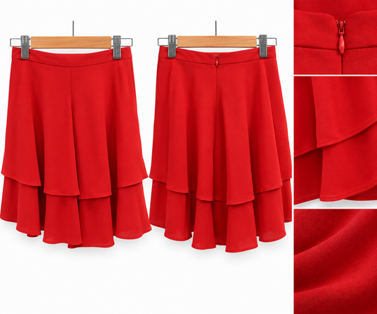 Ann Taylor Petite Red Tiered Ruffle Skirt – Size 0P (Never worn, no tags)
