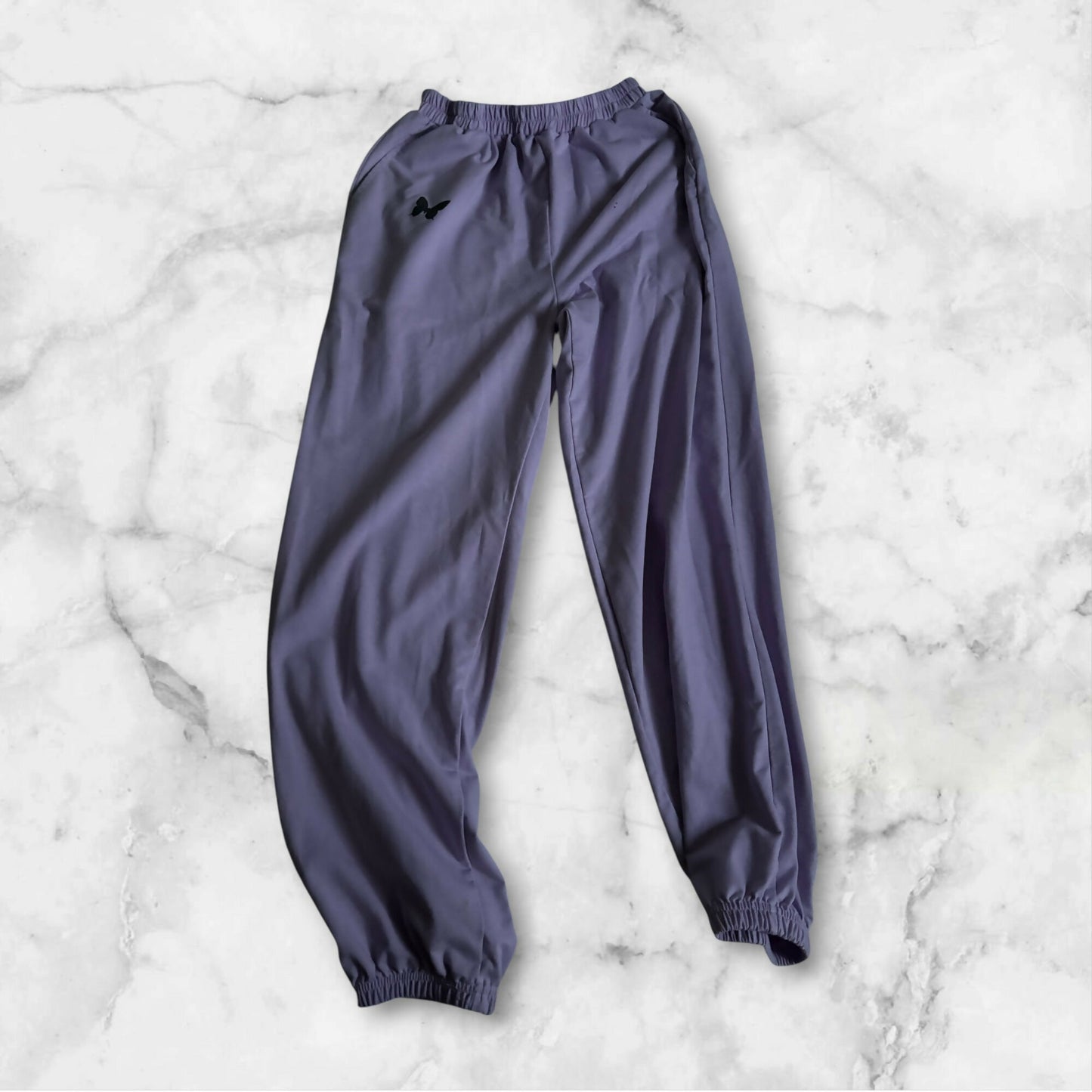 Butterfly Print Slant Pocket Sweatpants