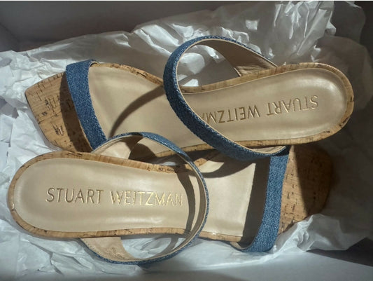 Stuart Weitzman Denim Wedge Sandal