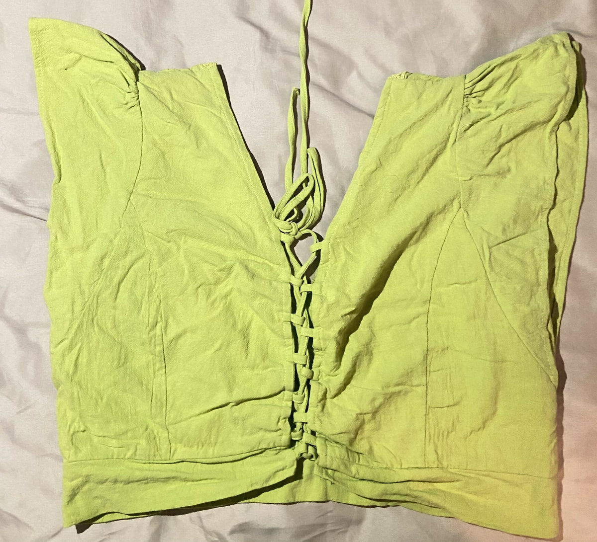 Green Sofia Cropped Blouse