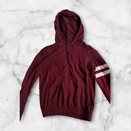 Forever 21 Burgundy Varsity Stripe Hoodie