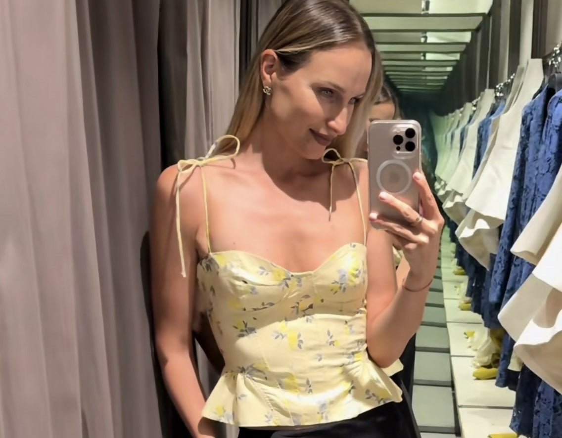 Zara Floral Poplin Top