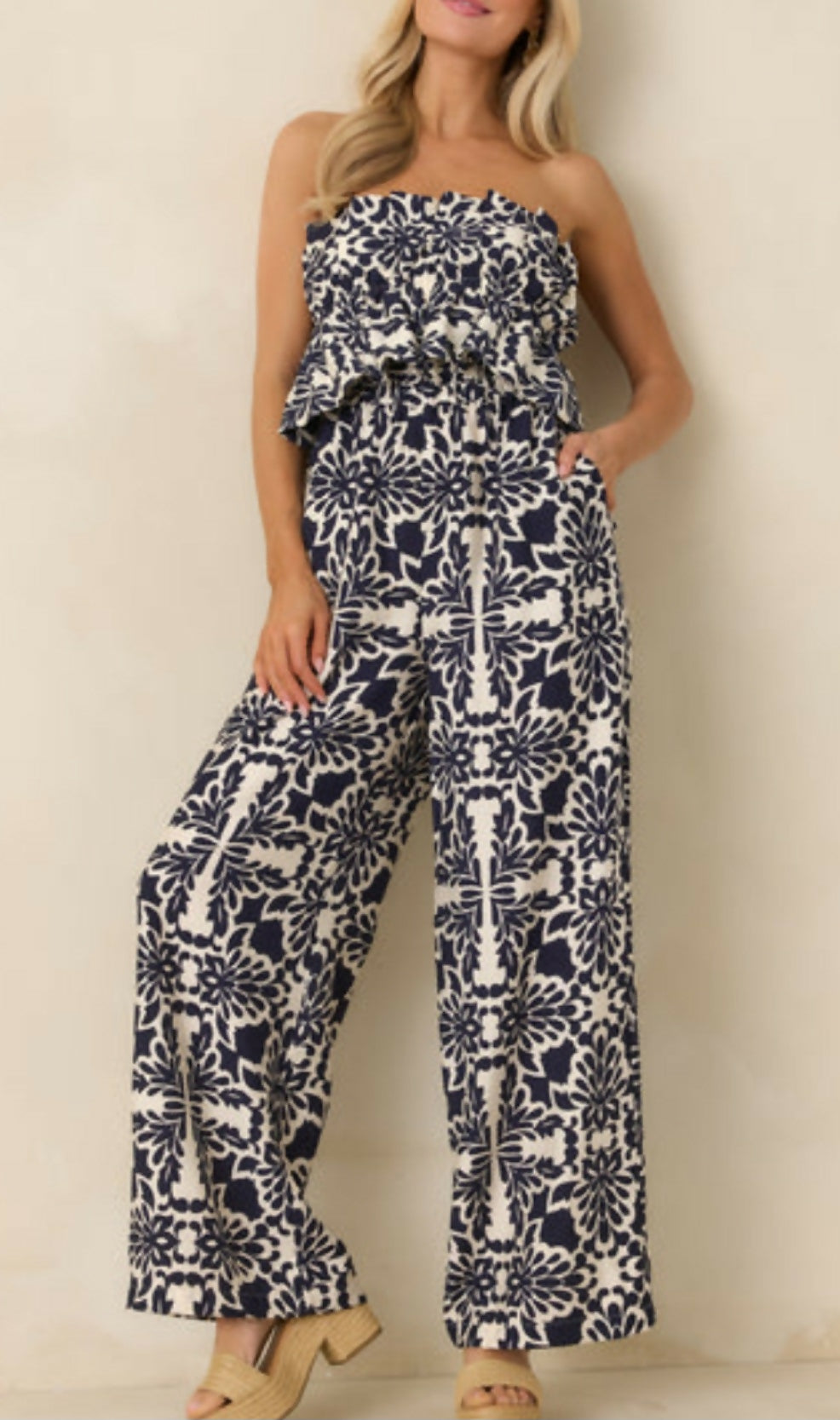 Wide leg jumpsuit