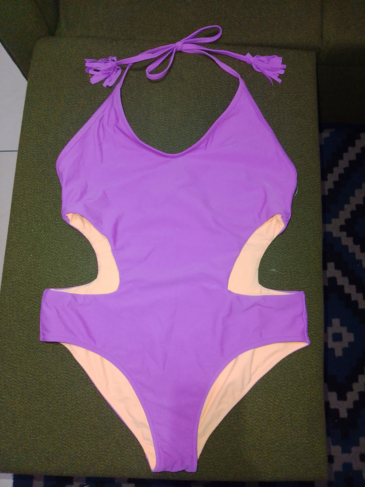 Jessica Simpson Purple/Peach Reversible Monokini