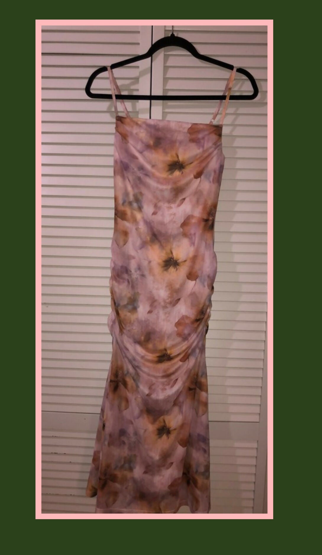 Shein floral print ruched fitted cami dress