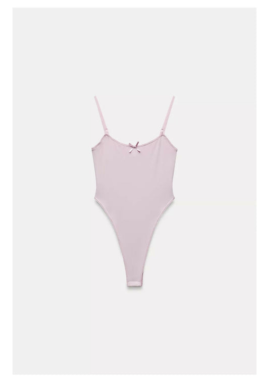 Zara Pink Bow Bodysuit