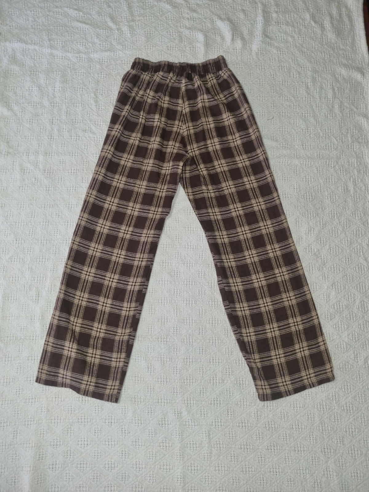 Brown Plaid Pajama Pants