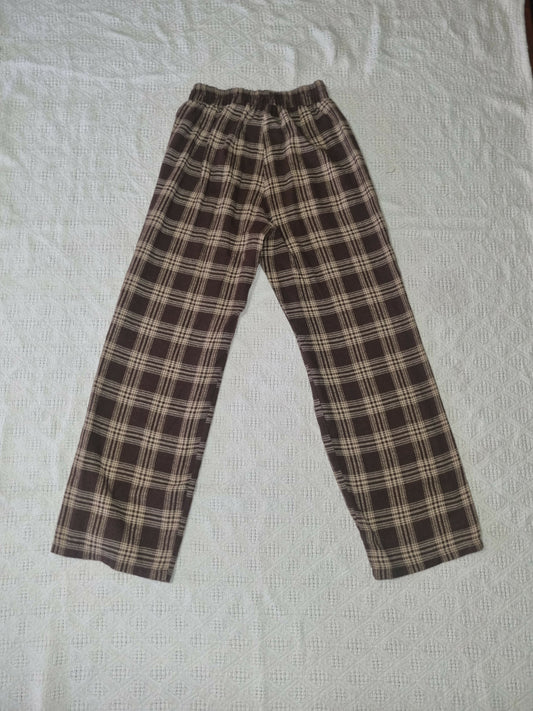 Brown Plaid Pajama Pants