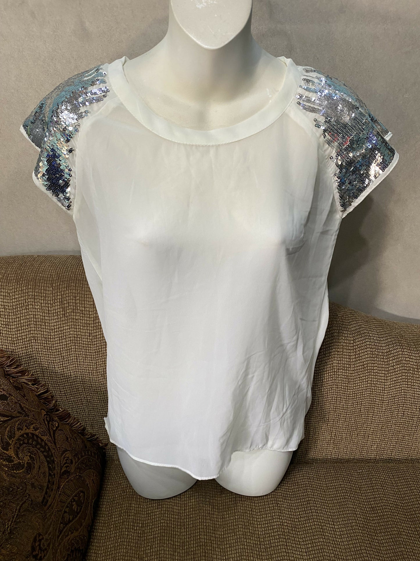 White sheer blouse