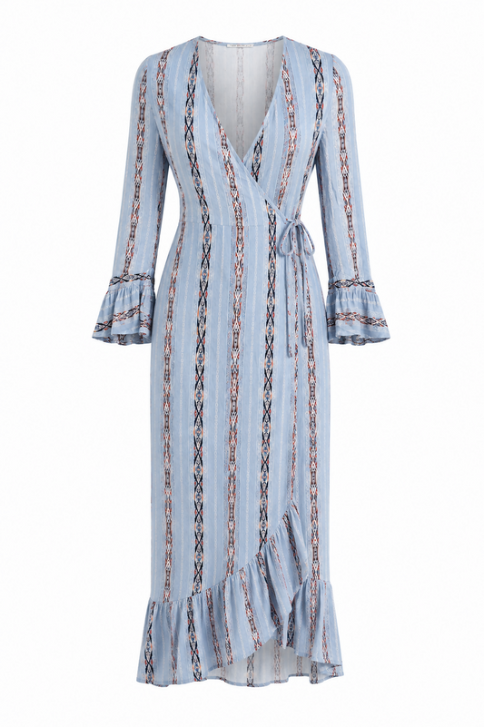 BOHO Print Wrap Dress