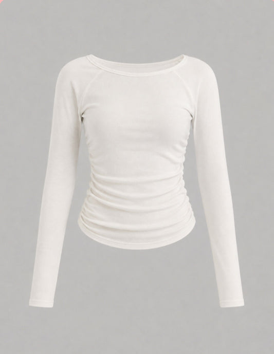H&M ruched fitted long sleeve top