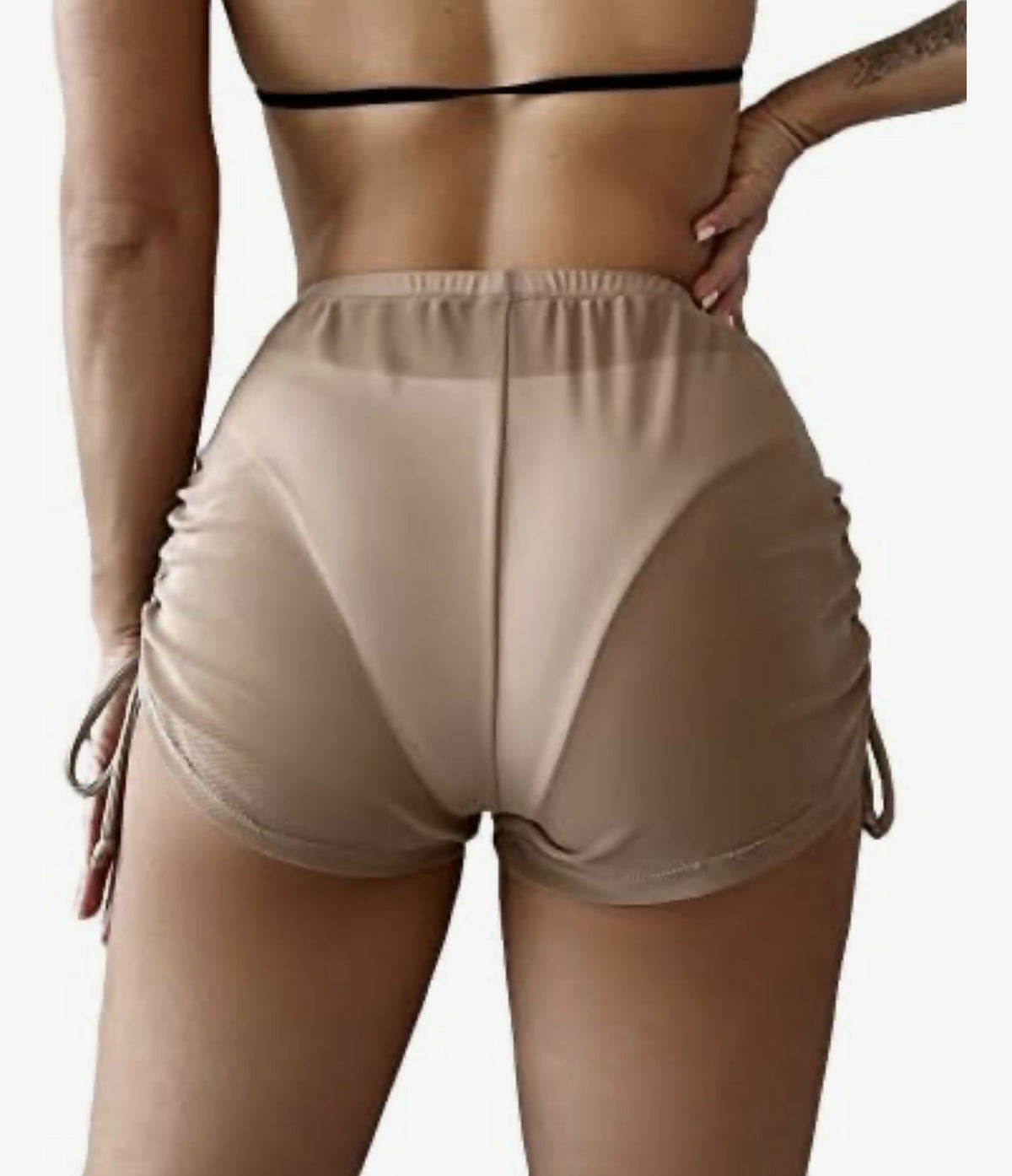 SHEIN Mesh Sheer Beach Summer CoverUp Shorts Bikini Bottoms