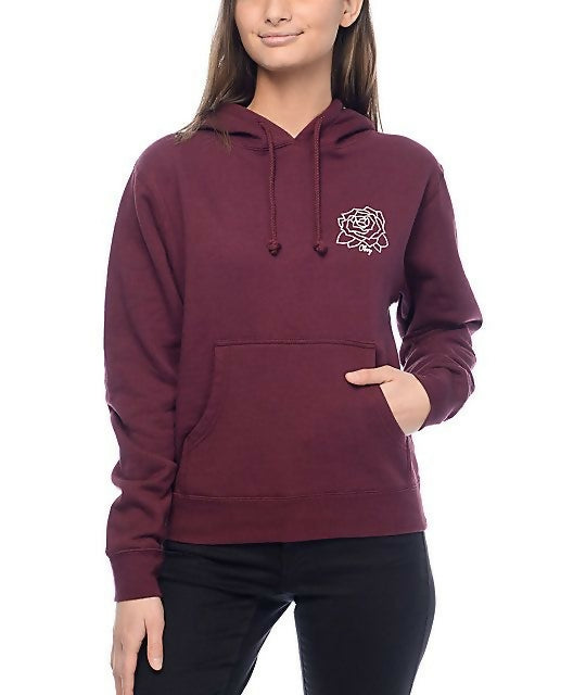 OBEY Burgundy Rose Graphic Hoodie