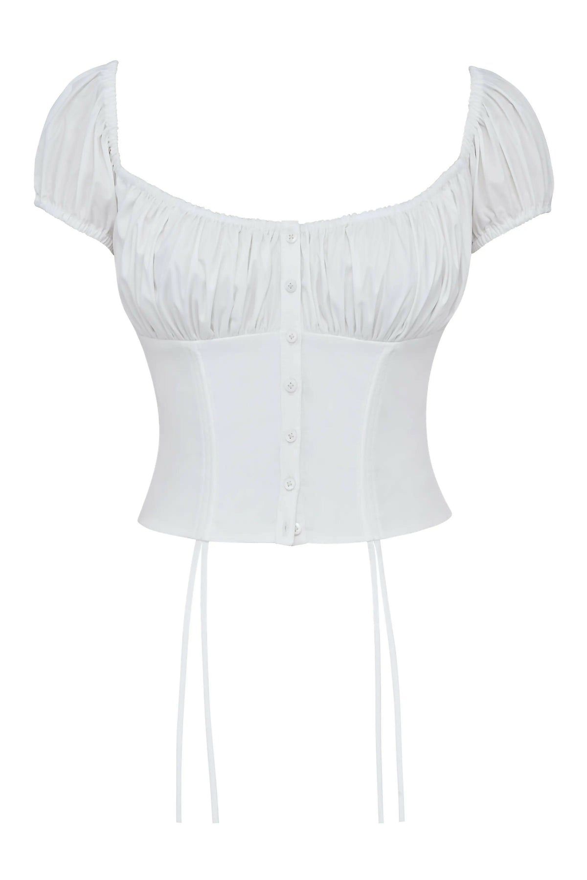 HOUSE OF CB KITTY PUFF SLEEVE CORSET TOP