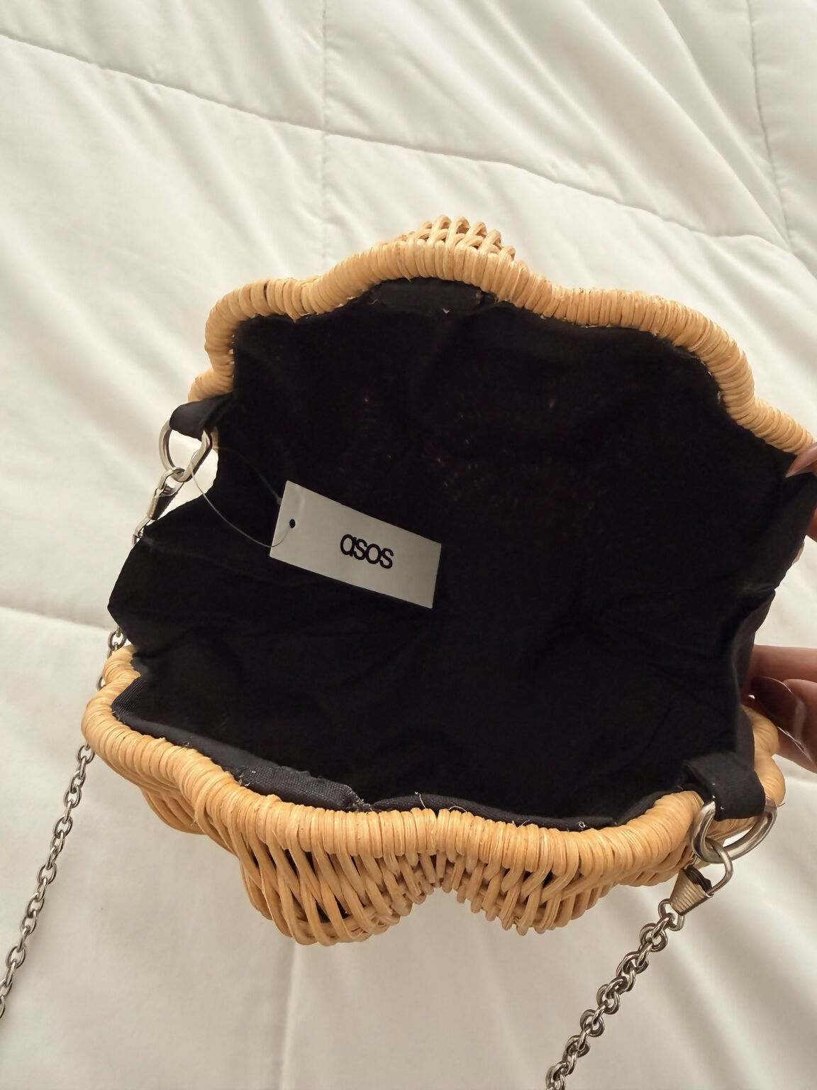 Asos Natural Wicker Shell Bag