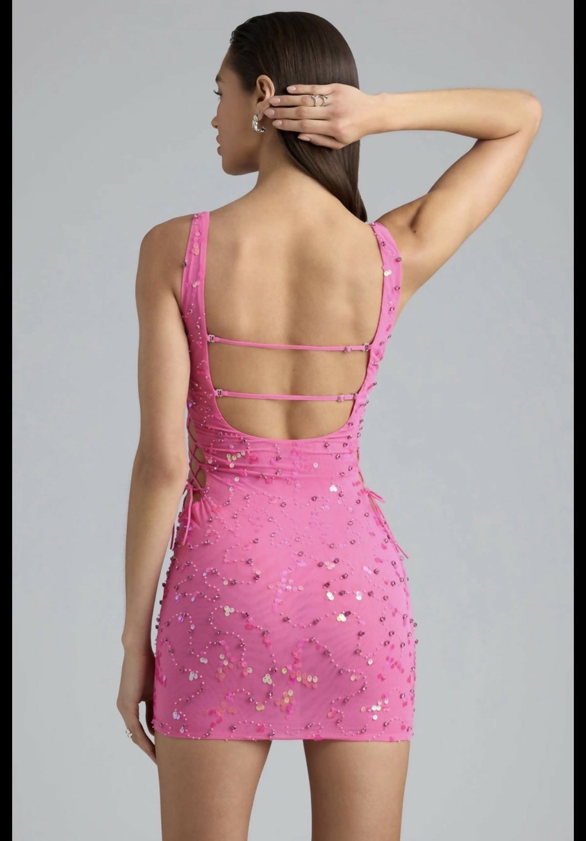 Oh Polly Pink Sparkly Dress