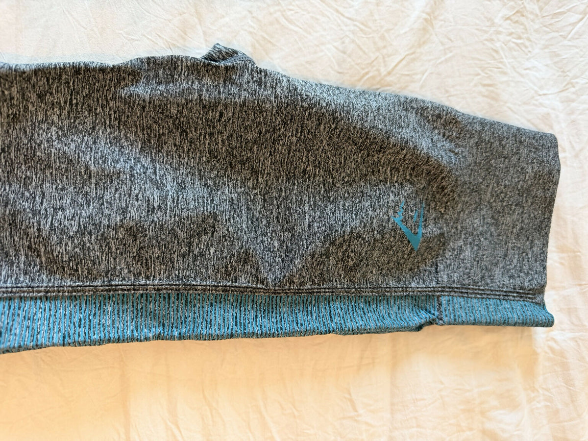 Gymshark Amplify Seamless Leggings - Black Marl/Deep Teal