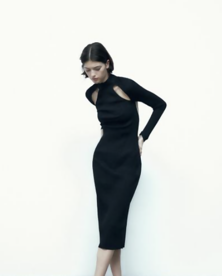 Zara Cut Out Ribbed Dress