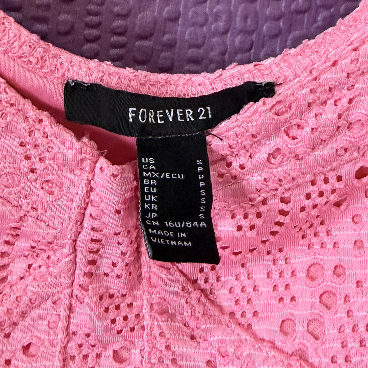 Forever 21 Pink Icing Knit Lace Overlay Bodycon Dress