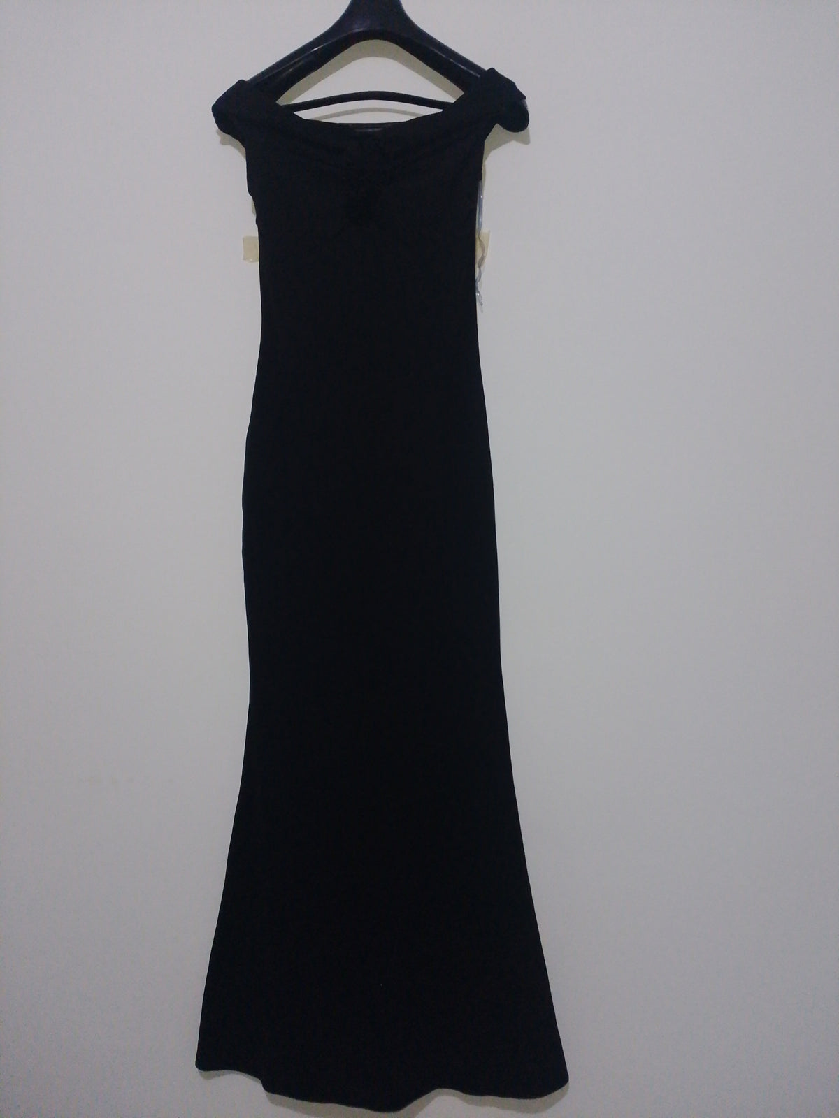 Blue Blush Black Off Shoulder Maxi Dress