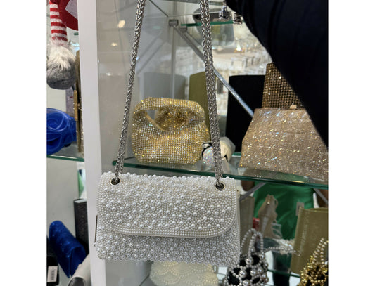 Sliver Pearl Chain Bag