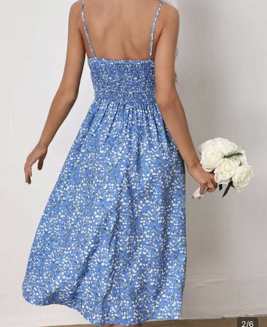 Shein blue floral dress