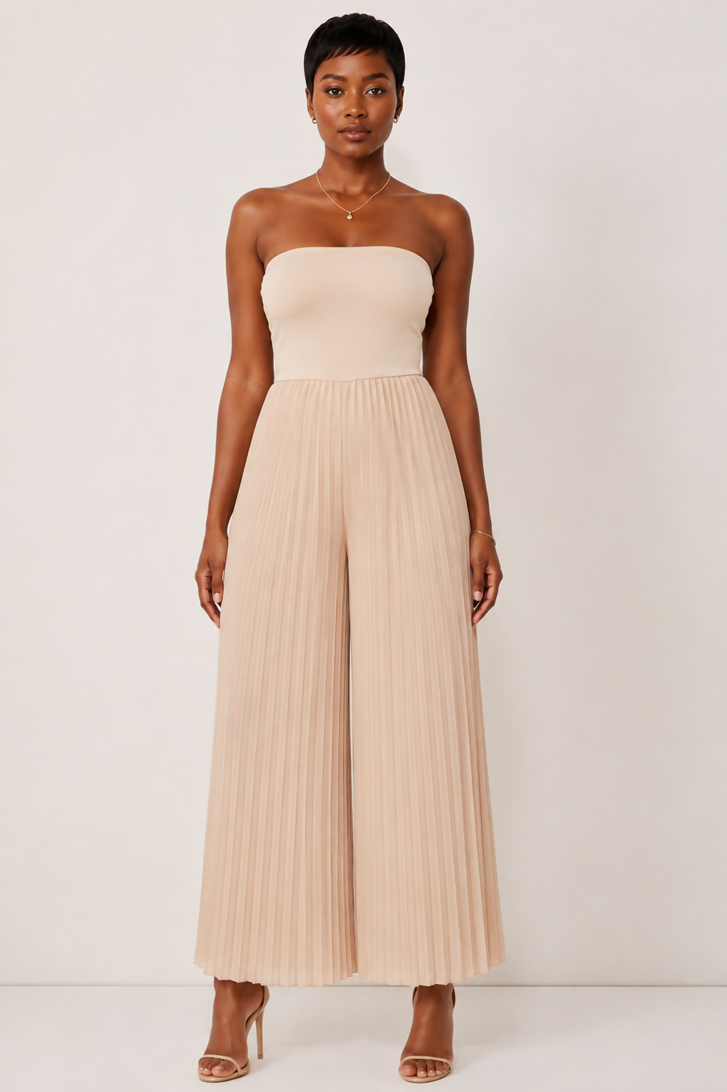 Pleated Tubed Strapless Rompa