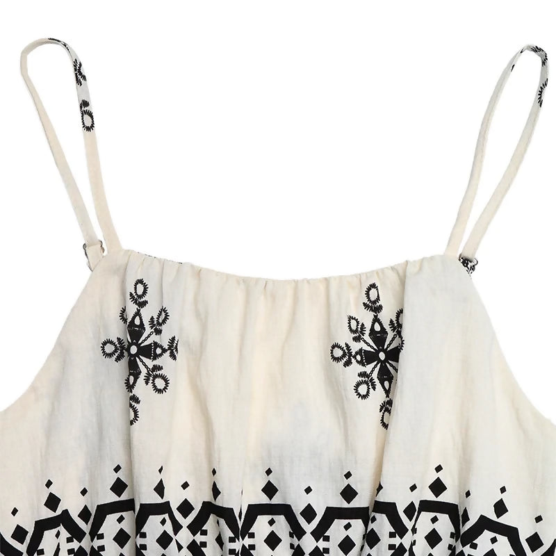 Boho Print Spaghetti Strap Wide Leg Jumpsuit