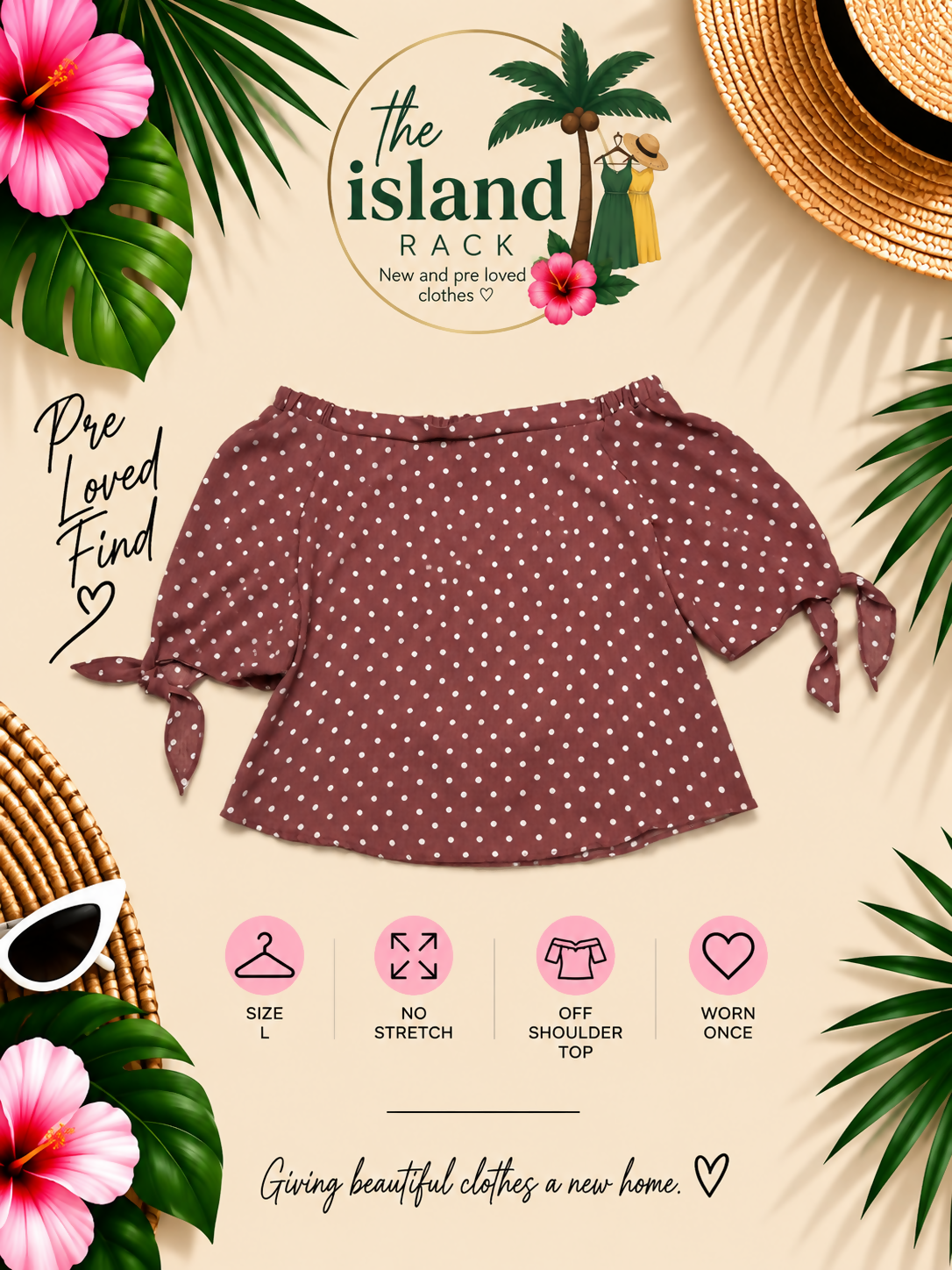 Active USA Blush Pink & White Polka Dot Blouse