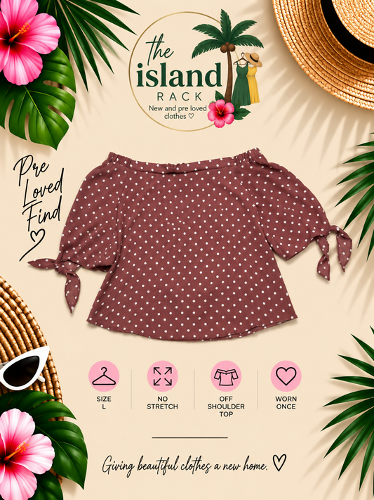 Active USA Blush Pink & White Polka Dot Blouse