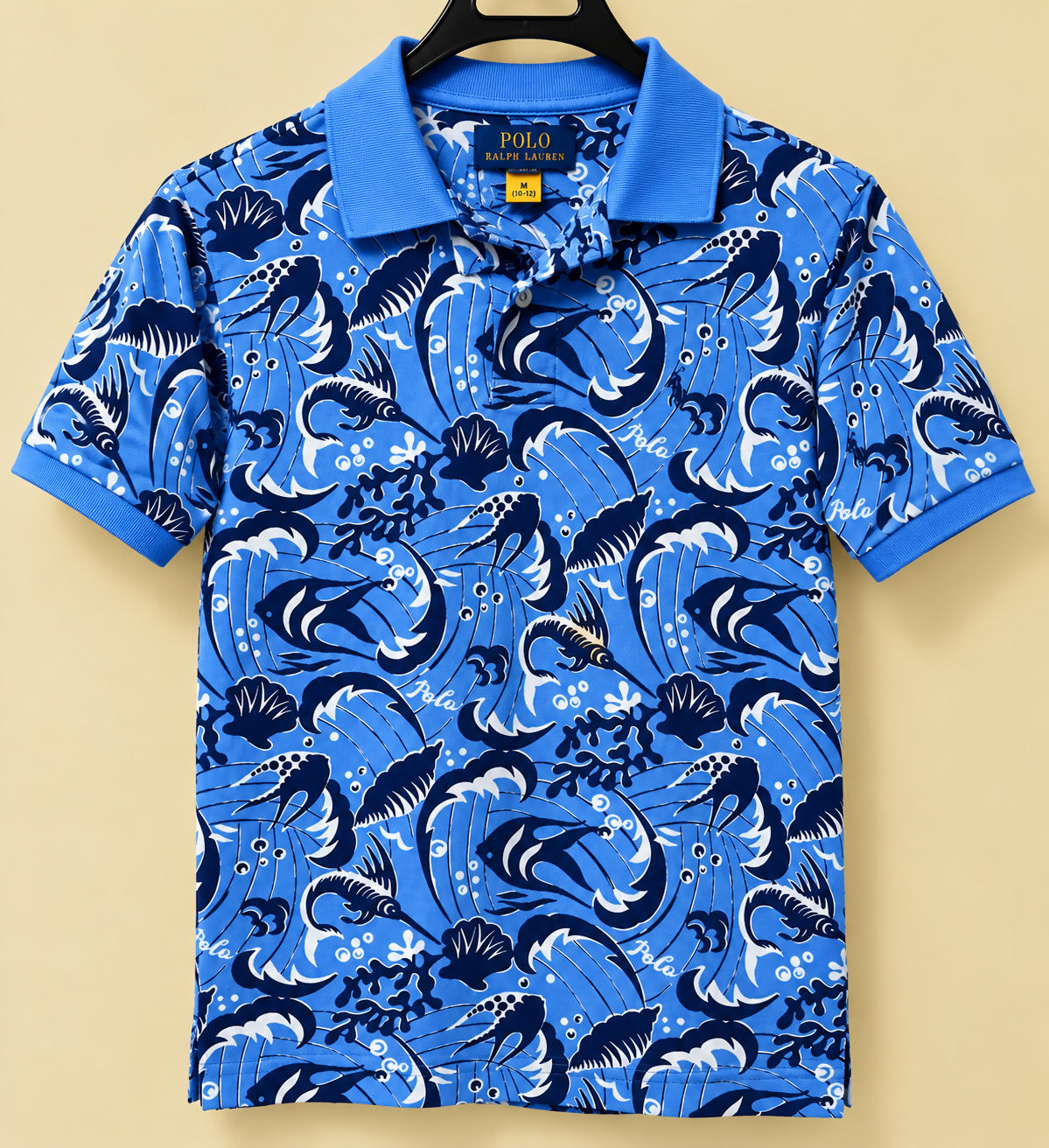 Polo Ralph Lauren Boys’ Ocean Print Polo – Size M (10–12)