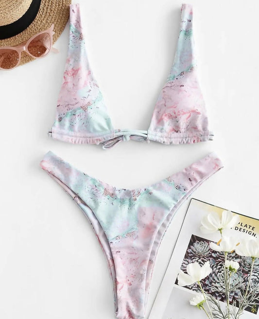 Marble Effect Bikini