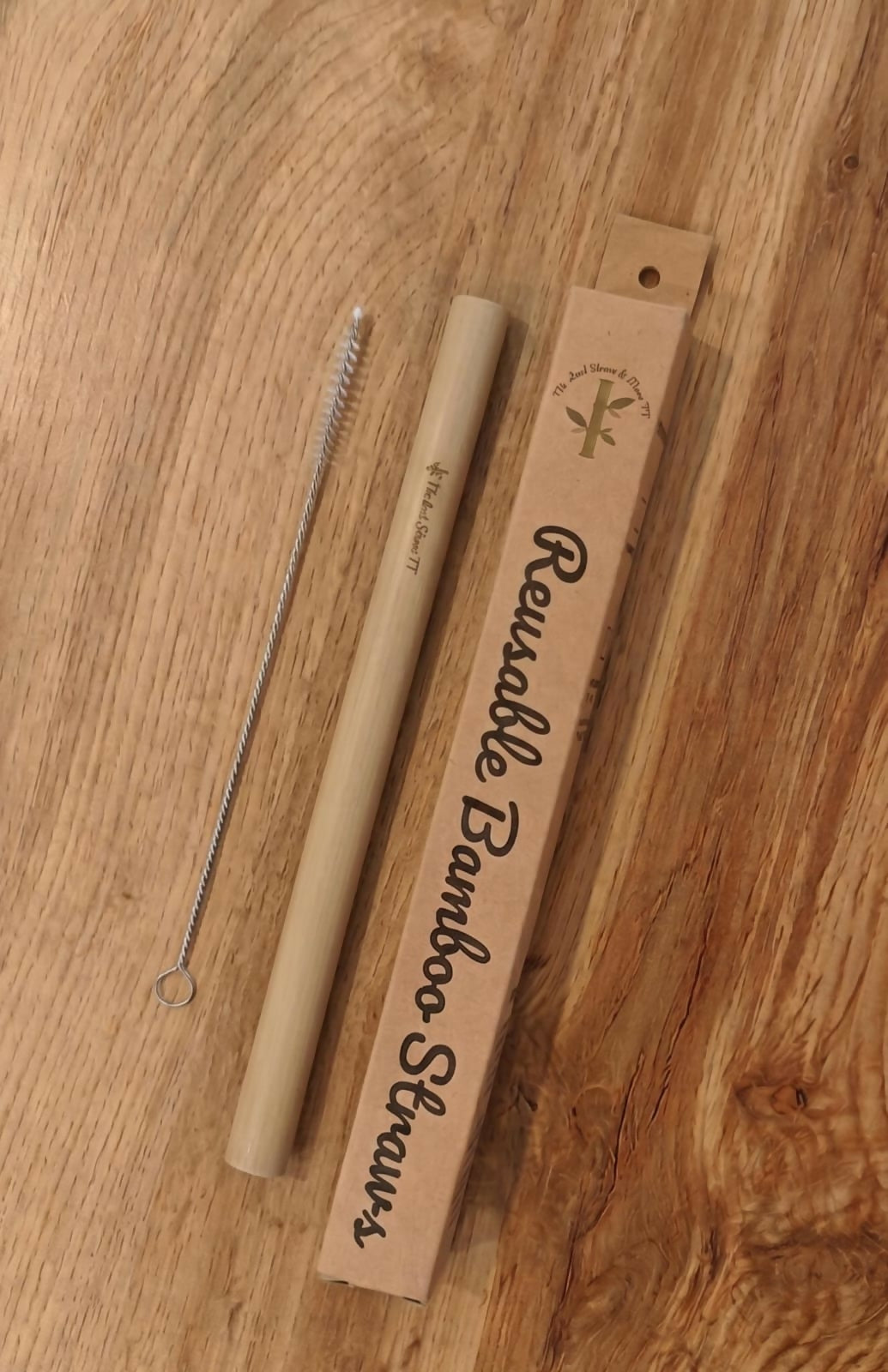 Single Bamboo Straw + 1 Cleaner