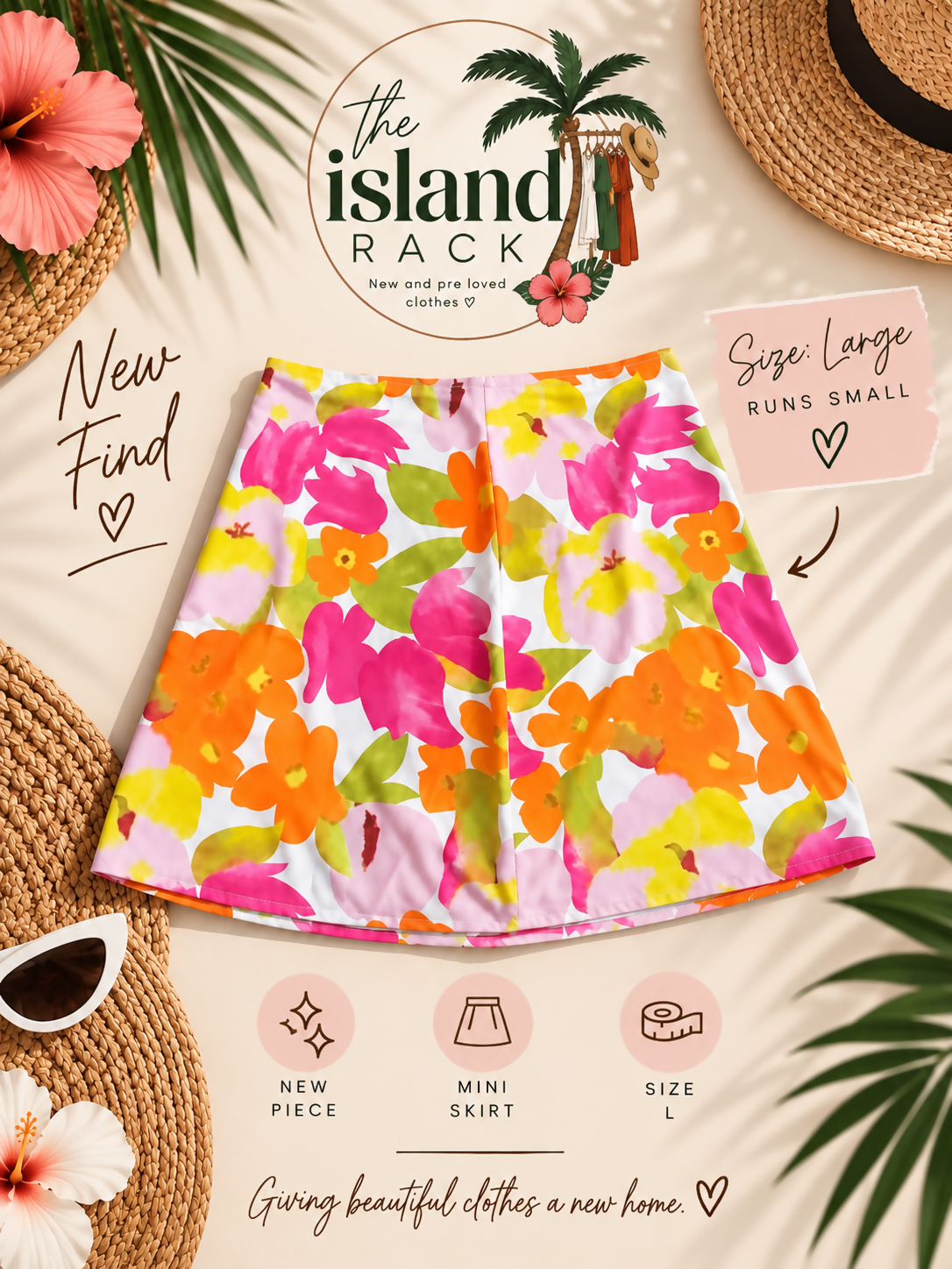 SHEIN Unity Multicolour Floral Split Hem Mini Skirt