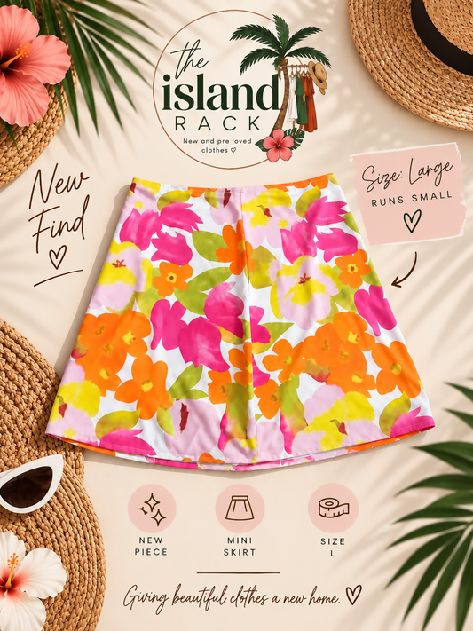 SHEIN Unity Multicolour Floral Split Hem Mini Skirt
