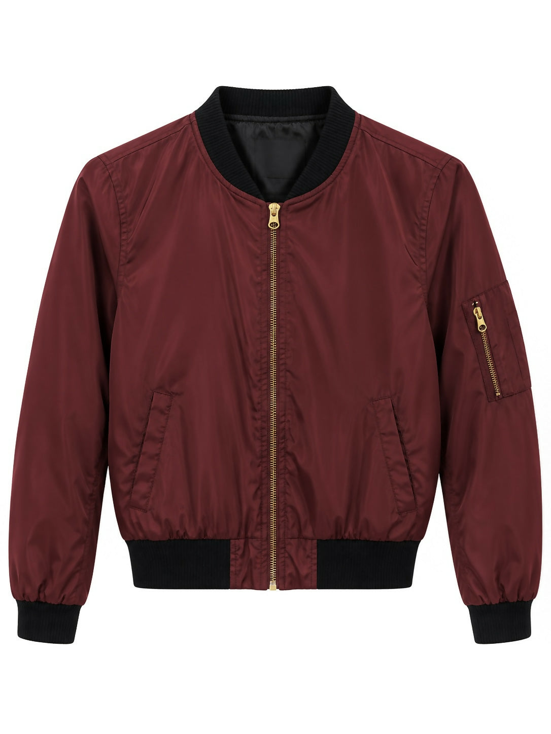 Burgundy Bomber Jacket – Size S