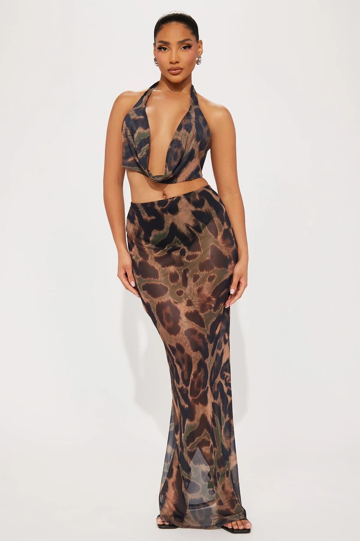Fashion Nova Mesh Skirt Set