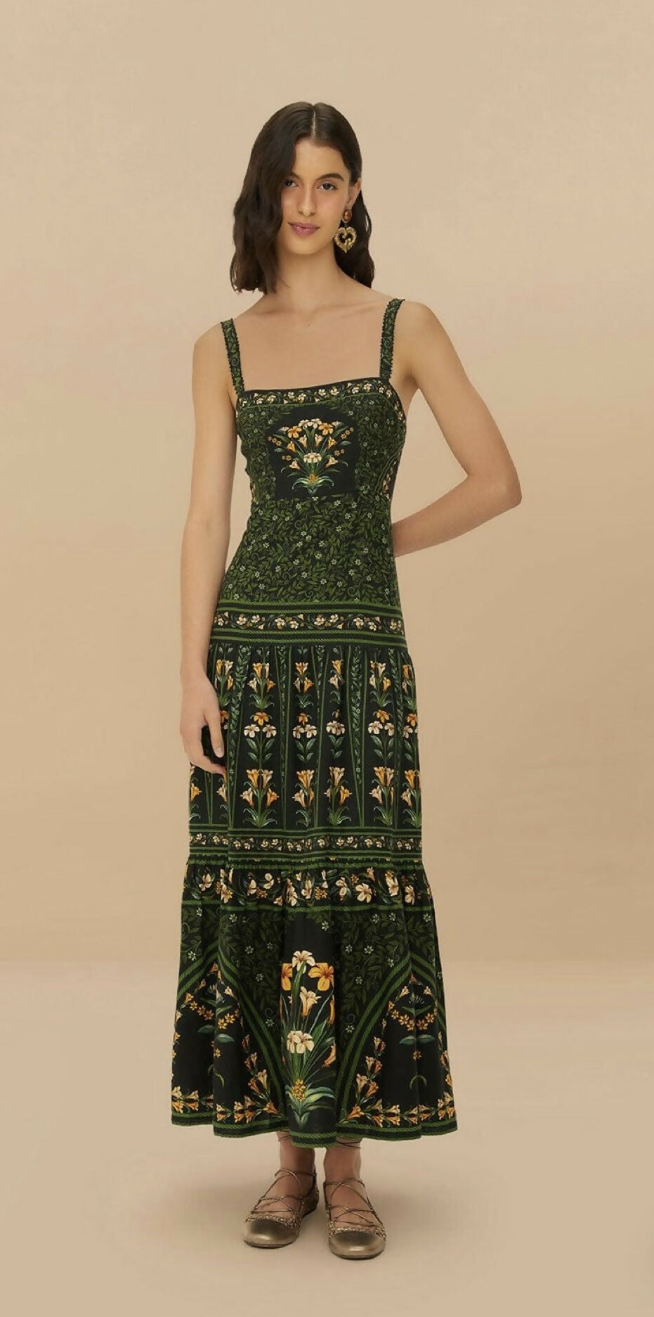 FARM RIO Flowers Arch Sleeveless Maxi Dress