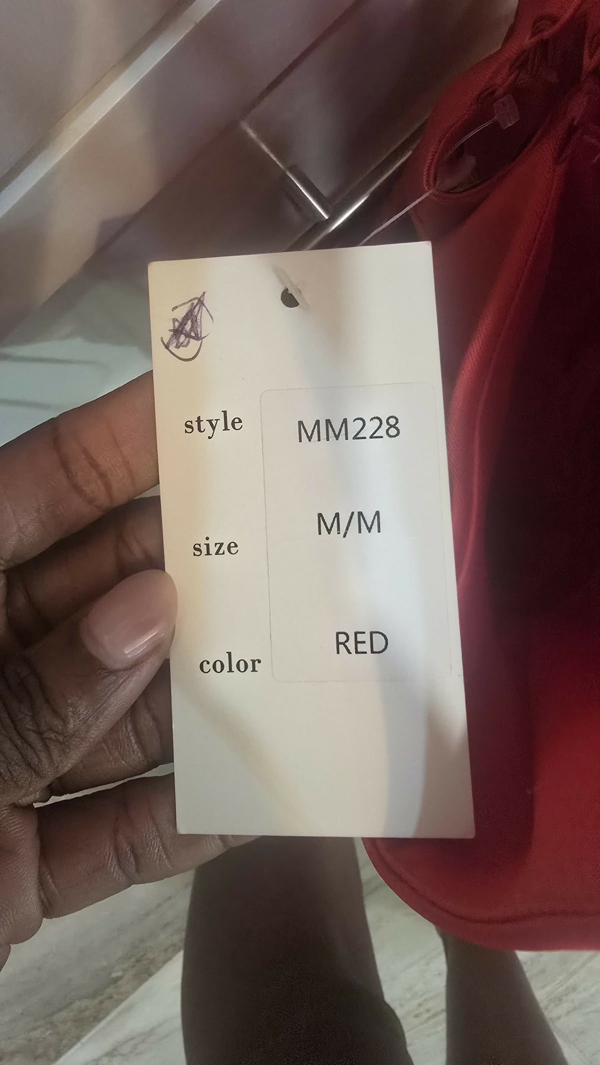 Red satin cocktail dress