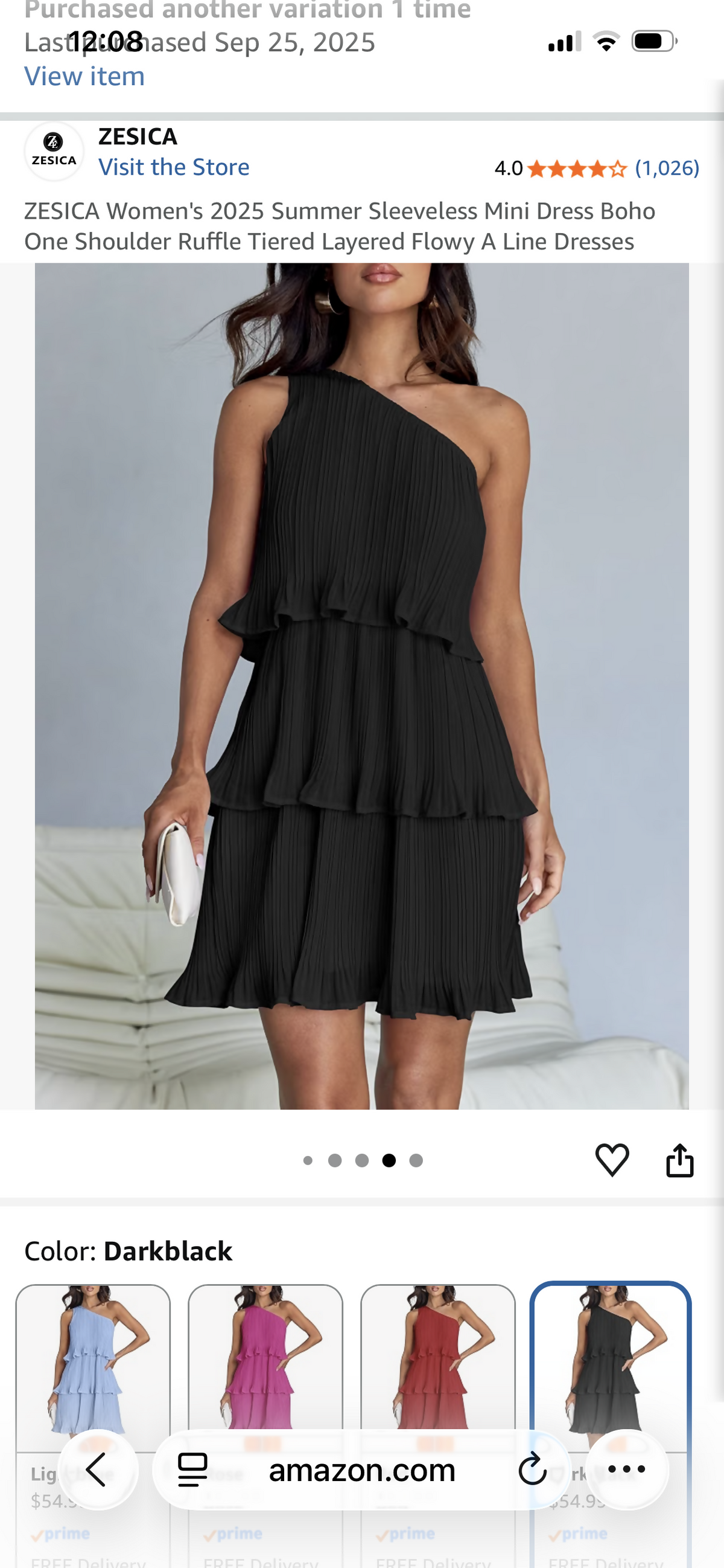 Zesica one shoulder ruffle dress