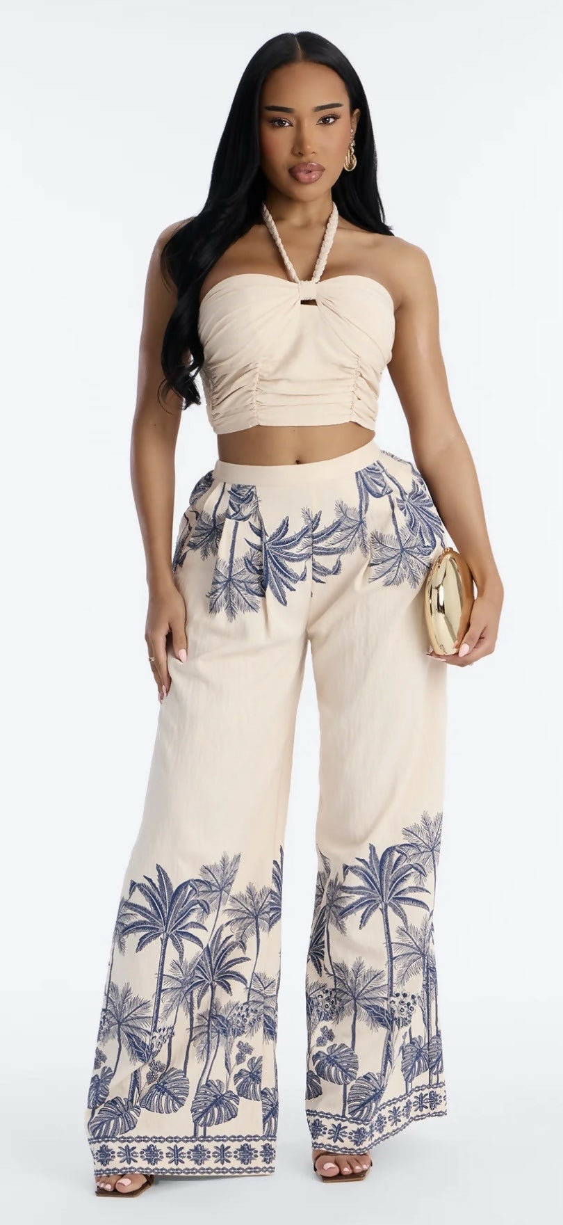 Linen Halter Pant Set